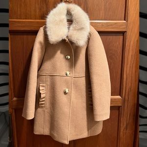 JCrew Kids Fur Collar Dress Coat